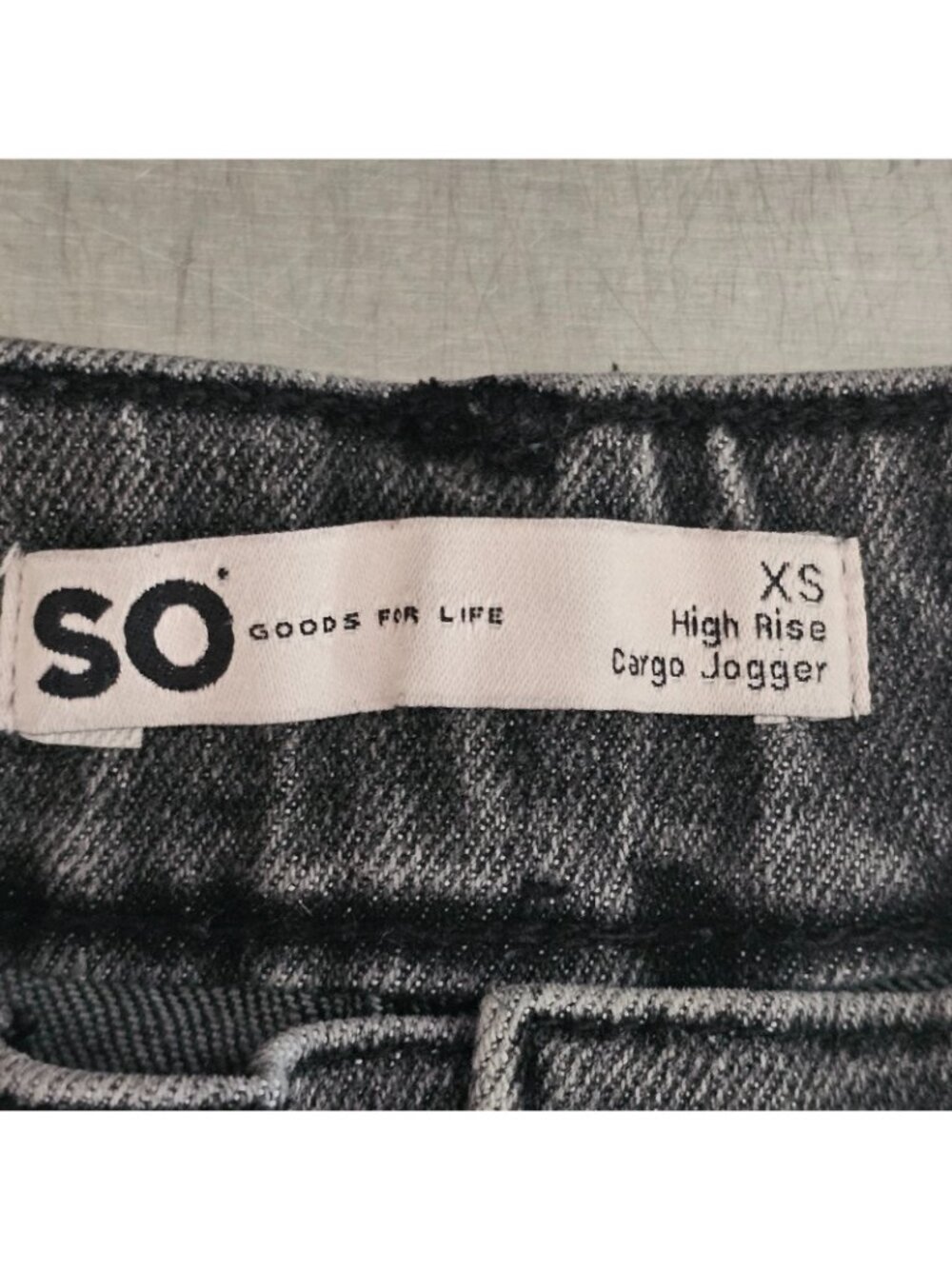 SO Jeans Cargo Pants Womens XS 27x25 Gray High Rise Joggers Denim Stretch Pocket - Picture 4 of 12